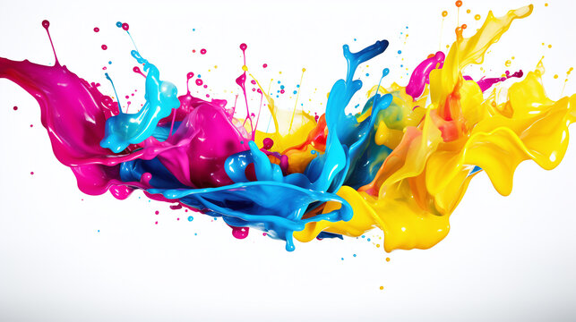 Abstract color splash isolated on white background
