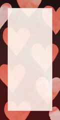 チョコレートカラーの背景に浮かぶピンクのハートのイラスト,バレンタイン,背景素材