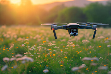 drone in the meadow