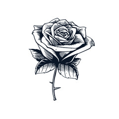 rose flower hand drawn element design
