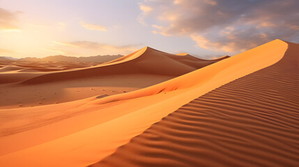 Fototapeta na wymiar The desert landscape stretches endlessly under the scorching sun