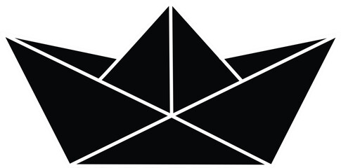 Paper boat icon. Origami paper ship sign. Origami boat symbol. flat style.