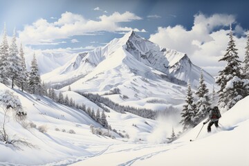 Fototapeta na wymiar Skiing in the Rockies, Colorado, USA.