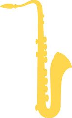 Yellow Saxophone icon graphic element Illustration template design vector