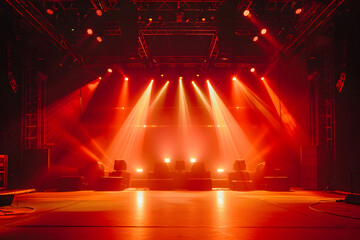 Stage Spotlight with Red Stage Lights, Stage Spotlight with Red Stage Lights, Stage Background