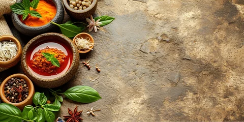 Crédence de cuisine en verre imprimé Spa Ayurvedic spa and relax with natural aromatherapy treatment in a room for luxury or wellness surrounded by nature. Health and ayurveda massage, skincare, spa or relaxation concept.