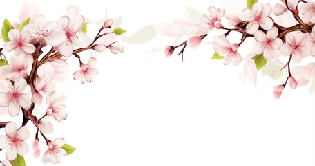 Obraz na płótnie Canvas pink cherry blossom border