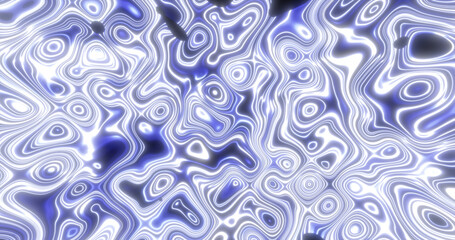 Abstract blue waves of iridescent energy liquid and magical bright glowing lines, background