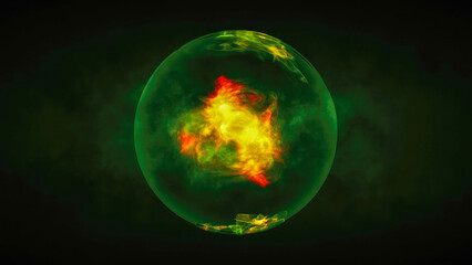 Blue translucent glass energy futuristic magic round ball liquid plasma sphere. Abstract background. Video in high quality 4k, motion design