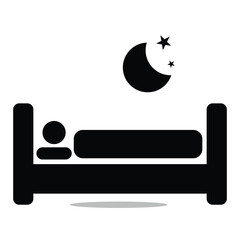 sleep home shelter travel icons speak world useful one color black white isolated on empty background.