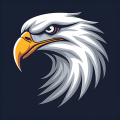american bald eagle head illustration logo