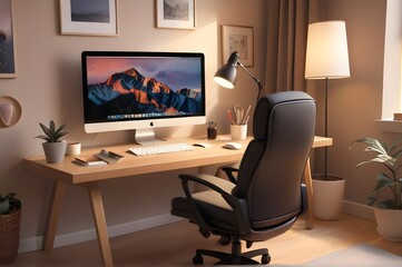 office desk with computer