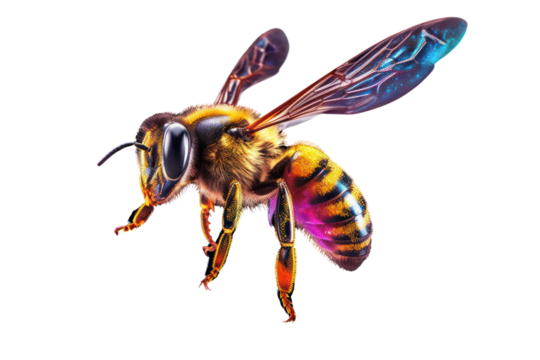 Bee on transparent background