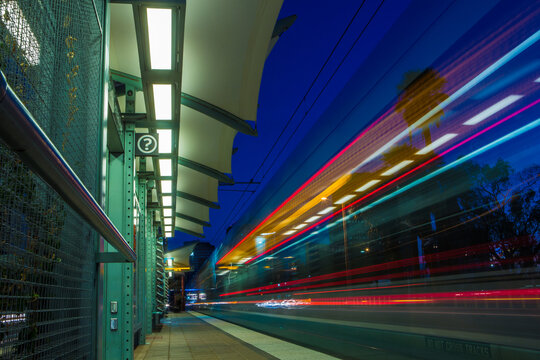 Abstract Light Rail in Motion-City Transportation