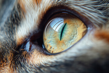 Close-up portrait of a cat with beautiful yellow eyes.