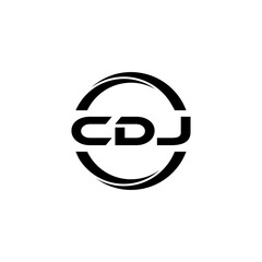 CDJ letter logo design with white background in illustrator, cube logo, vector logo, modern alphabet font overlap style. calligraphy designs for logo, Poster, Invitation, etc.