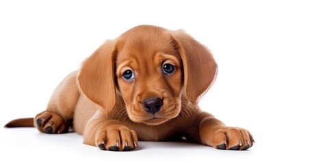 dachshund puppy isolated on white