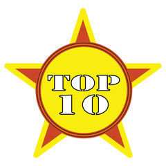 Top 10 logo design with star vector graphics illustration