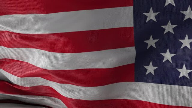 USA flag transition 3d animation rendering on green screen .
