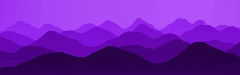 Rolgordijnen amazing purple hills in the dusk time digital graphics background texture illustration © Dancing Man
