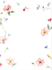 minimalist-illustration-of-a-quartet-of-flowersred-yellow-blue-whitetied-together-by-a-red