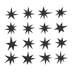 Set of comic star splash vector.