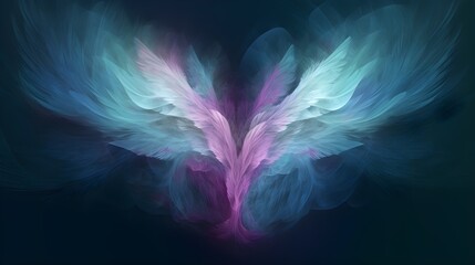 dark blue purple abstract background with wings feathers backdrop