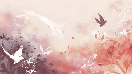 abstract background with birds dove peaceful