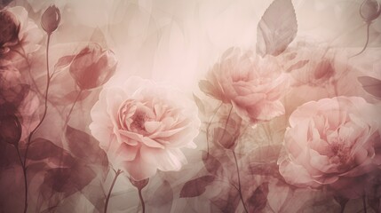 abstract vintage old fashioned pink rose background