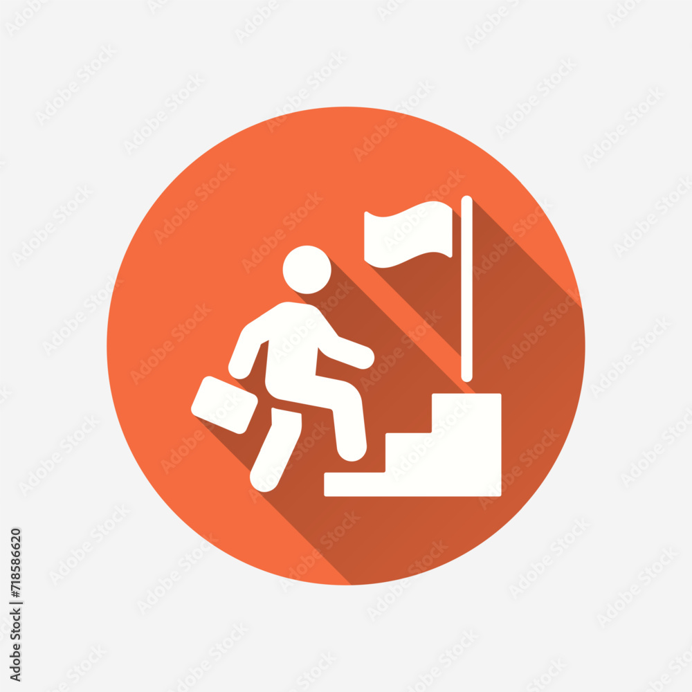 Aufkleber challenge flat icon with long shadow for graphic and web design.