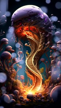 Fungal Fantasy: Climbing the Steps to the Whimsical Mushroom Home