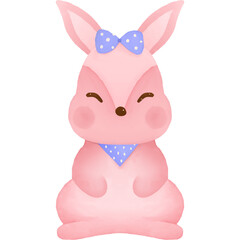 bunny clipart. watercolor style. isolated on transparent background