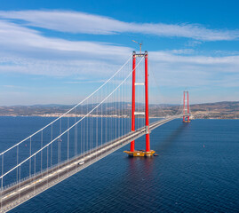 new bridge connecting two continents 1915 canakkale bridge (dardanelles bridge), Canakkale, Turkey