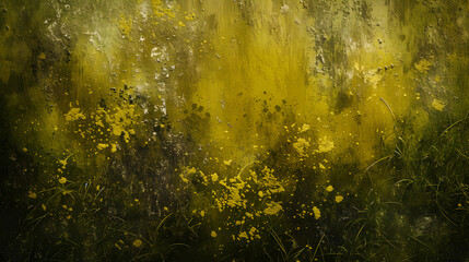 A Painting of Yellow Flowers in a Field