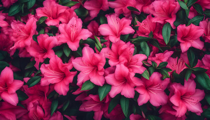 bright summer pink flowers with green leaves background