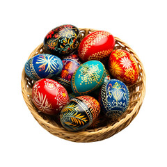 Fototapeta premium easter eggs in basket