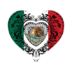 Heart symbol design National flag style