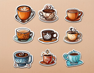 set of cups of coffee