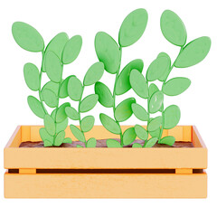 Earth day Plant, young seedlings on a transparent background , 3D Rendering