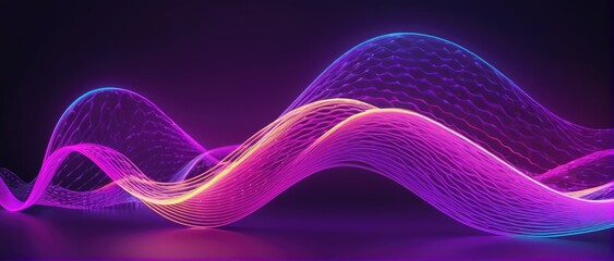 Abstract light wave Background ,aesthetic, colorful background with abstract shape glowing in ultraviolet spectrum, curvy neon lines, Futuristic