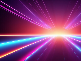 Obraz premium Vibrant Vector Waves on a Technological Night Sky with Abstract Light Patterns in Blue and Purple Tones
