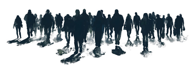 a painting of groups of men and women walking by - Powered by Adobe