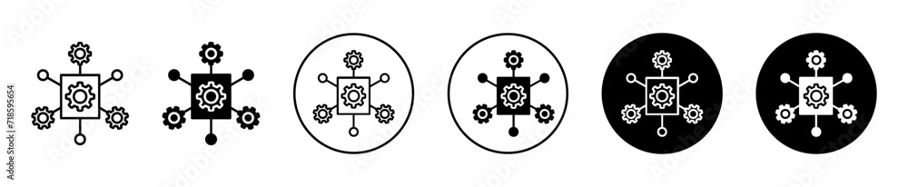 Poster function vector icon set collection. function outline flat icon.