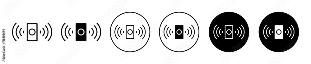 Poster sensor vector icon set collection. sensor outline flat icon.
