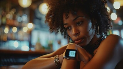 Woman wearing smart watch