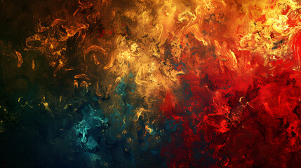 Abstract Painting With Red, Yellow, and Blue Colors