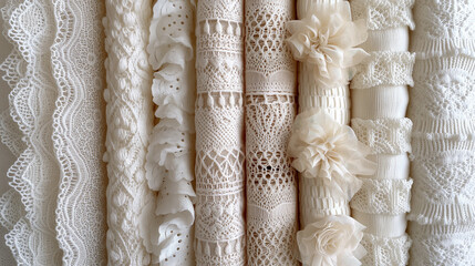 Bandes de dentelle de Calais aux motifs variés