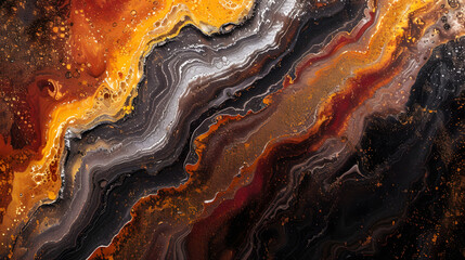 Close Up of Black and Yellow Marble - obrazy, fototapety, plakaty