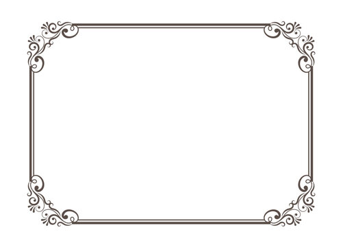 Decorative frames. Retro ornamental frame, vintage rectangle ornaments and ornate border. Decorative wedding frames, antique museum picture borders or deco divider. isolated on transparent