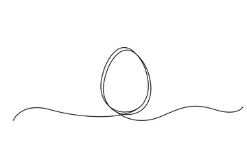 Obraz premium Egg line art. Continuous one line drawing of whole egg. Vector illustration. EPS 10.
